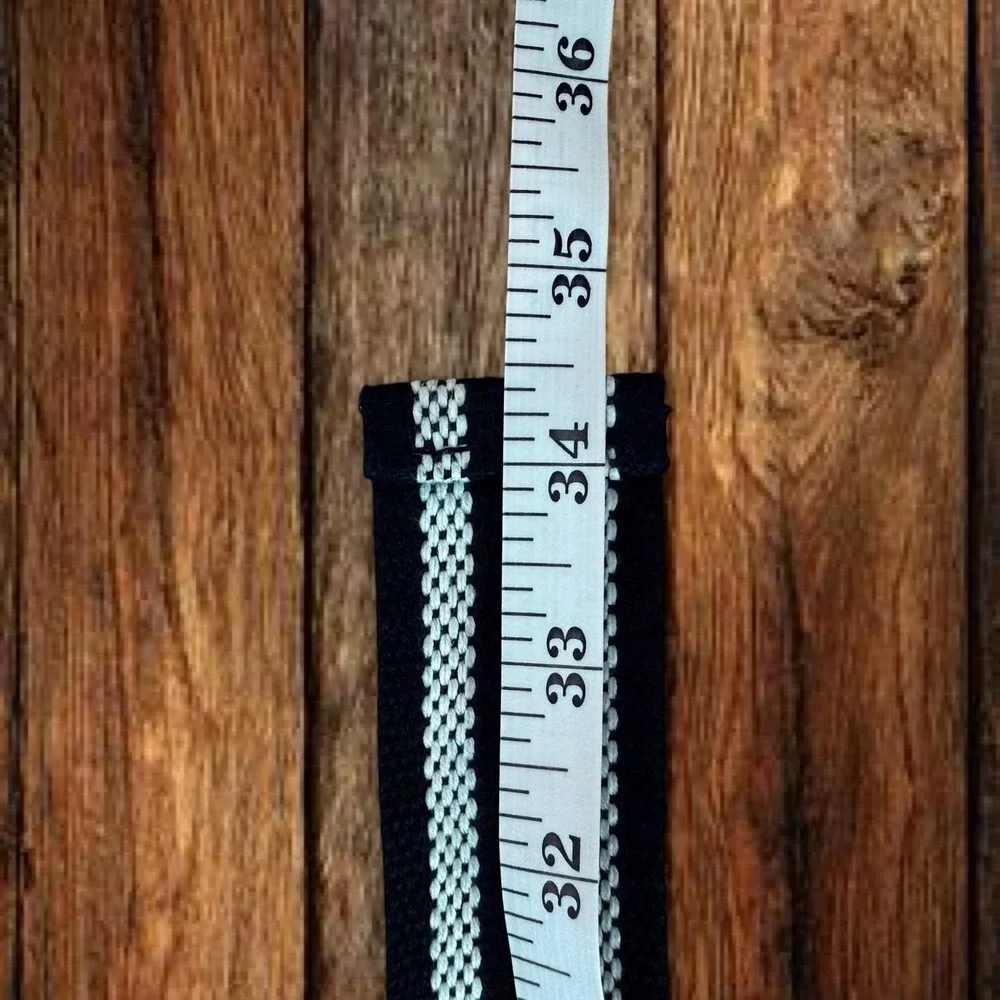 Black White Striped Canvas D Ring Belt Y2K Skater Unisex 34